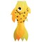 In the Breeze 5244 — 40-inch Gold Shimmer Damsel Fish — Large, Colorful Printed Fishsock with Iridescent Details